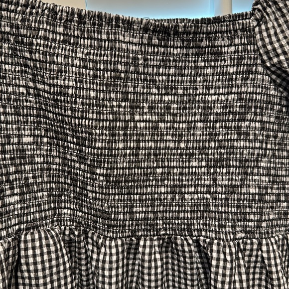 Forever 21 size 2X gingham, black and white checkered baby doll sleeve dress - Picture 4 of 7